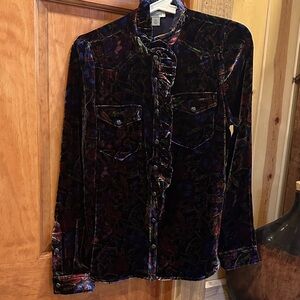 Sundance Gretel Multicolor Velvet Button Down/Snap Shirt